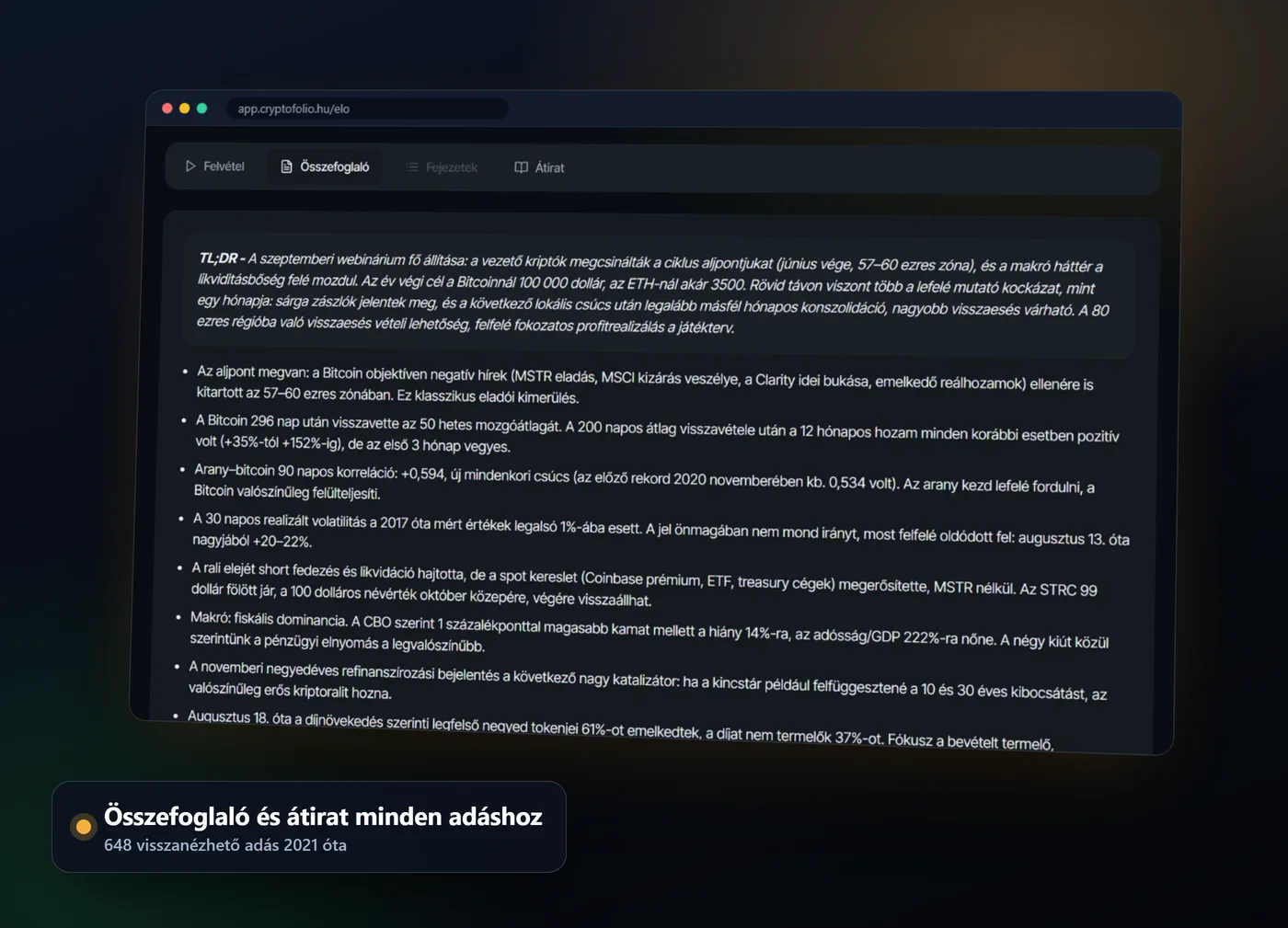 Egy élő adás összefoglalója a platformon: rövid lényeg és a fő pontok