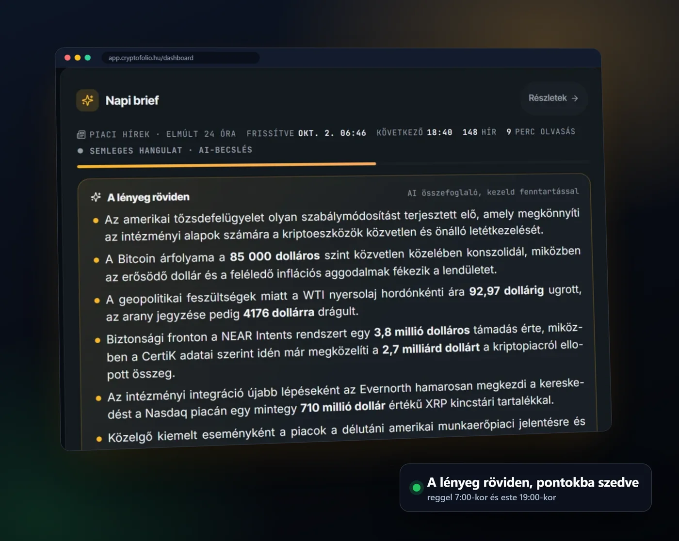 A napi brief: a lényeg röviden, pontokba szedve